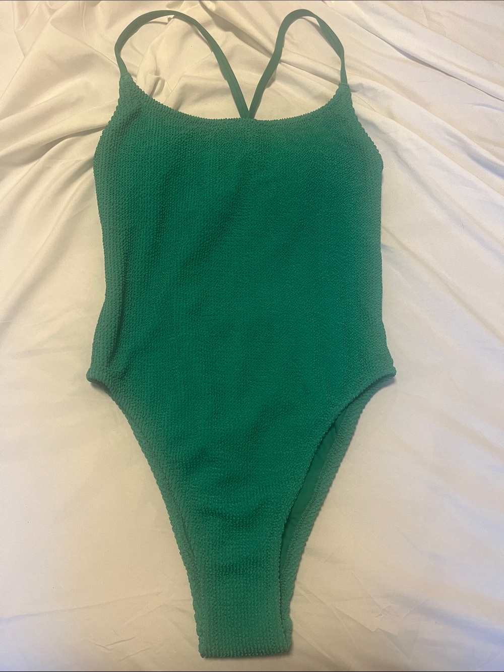 Shade & Shore Emerald Green High-Leg One-Piece